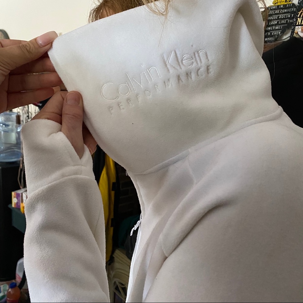 White Calvin Klein fleece